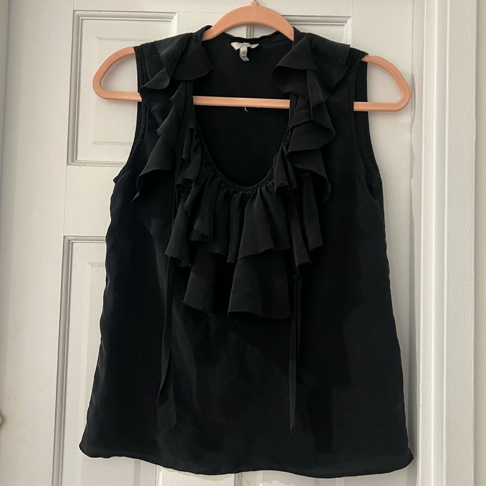 Joie Black Ruffle Blouse